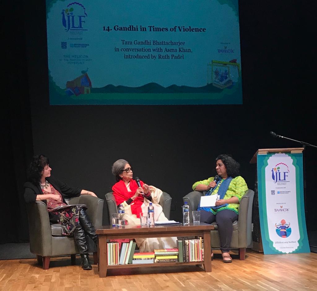 Gandhi in Times of Violence, Tara Gandhi Bhattacharjee in conversation with Asma Khan, introduced by Ruth Padel