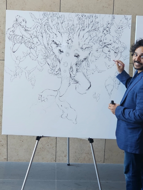 Abhishek Singh - Live Art at JLF Houston