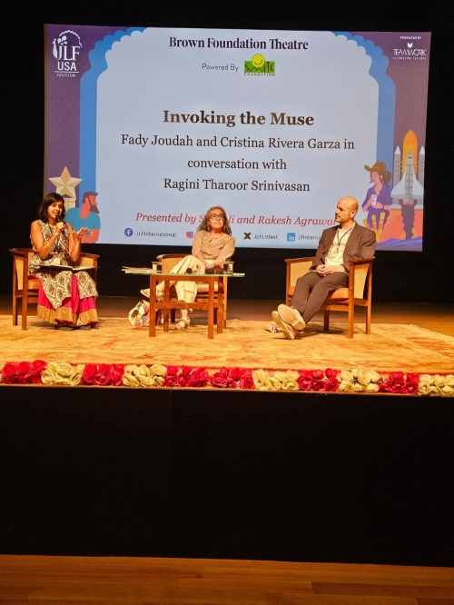 Invoking the Muse - Fady Joudah & Cristina Rivera Garza with Ragini Tharoor Srinivasan session presented by Shonali & Rakesh Agrawal